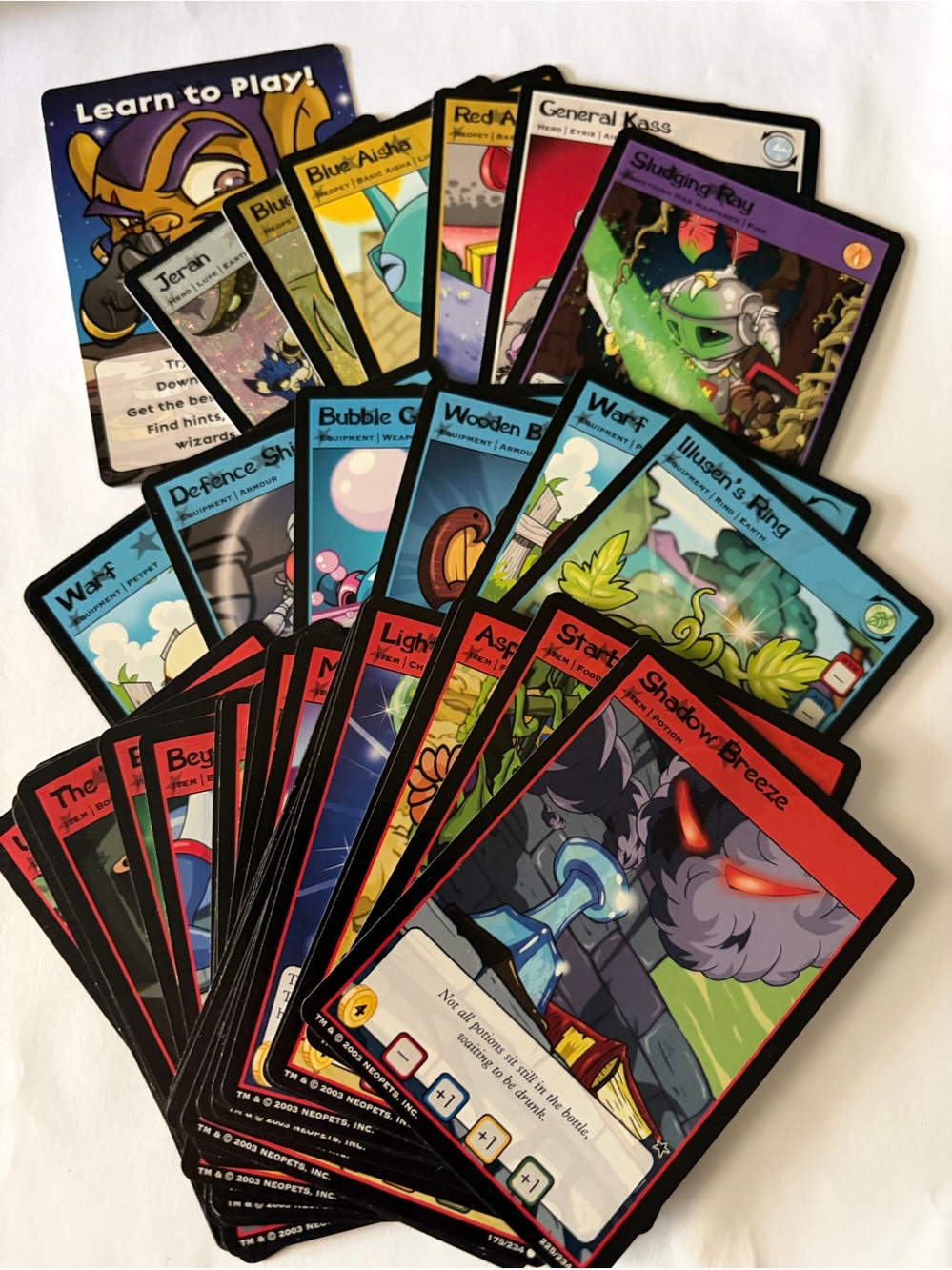 Neopets TCG Learn to Play Cards Lot of 45